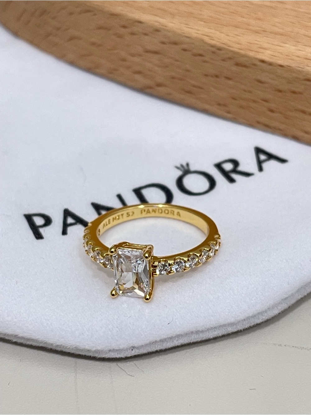 Pandora Gold-Plated Cubic Zirconia Engagement Ring - Gold